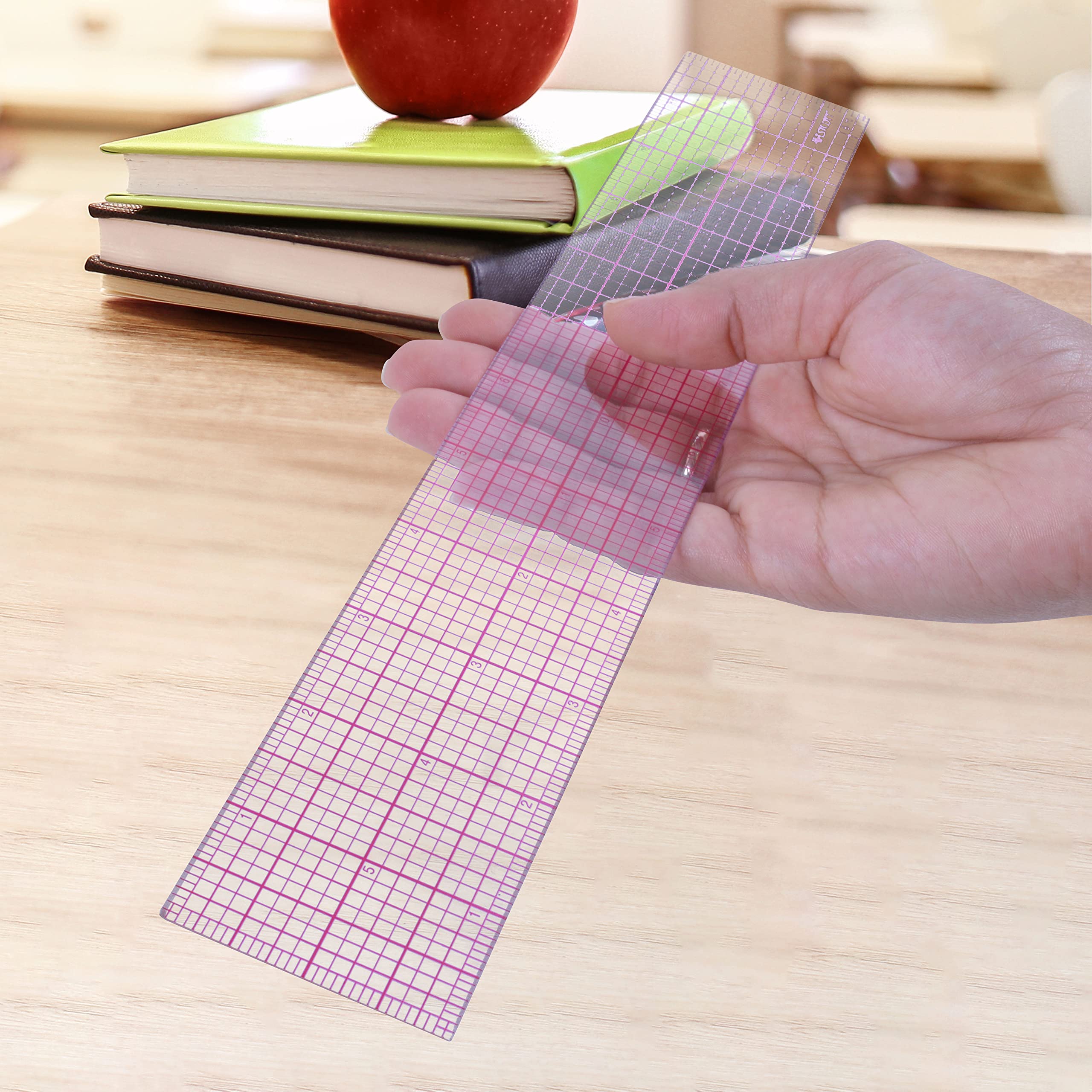 Westcott B-70 8ths Graph Beveled Ruler, 12 in