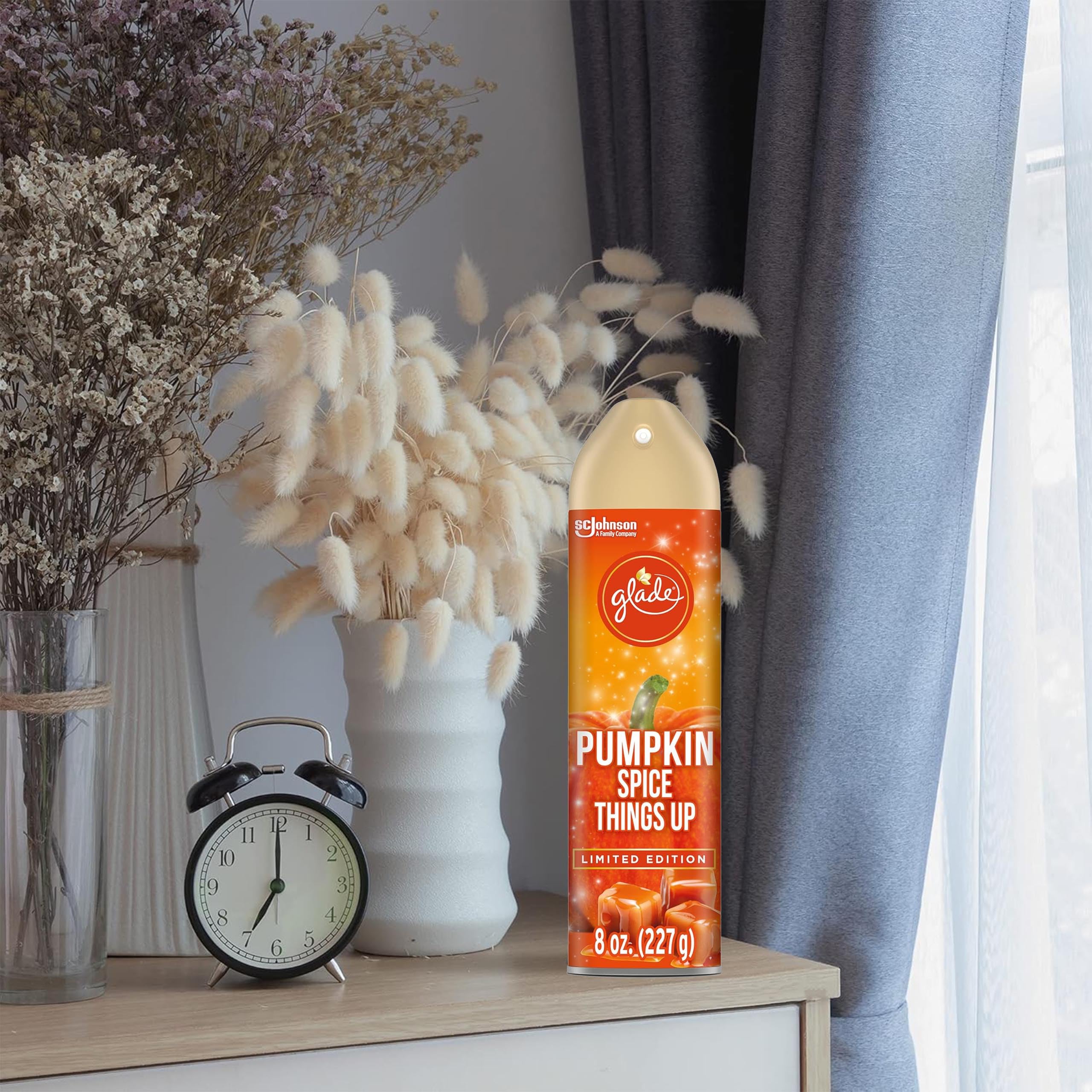 Glade Air Freshener Spray, 3 Pack, Pumpkin Spice Things Up Fall Harvest Scent, Limited Edition Holiday Collection, Pumpkin Spice Thanksgiving Scented Spray for Home and Bathroom, 8 oz Each