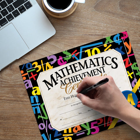 Flipside Products Mathematic Achievement Certificate, Math Recognition, Student Award, Incentive, 8.5" x 11", 30 Pack