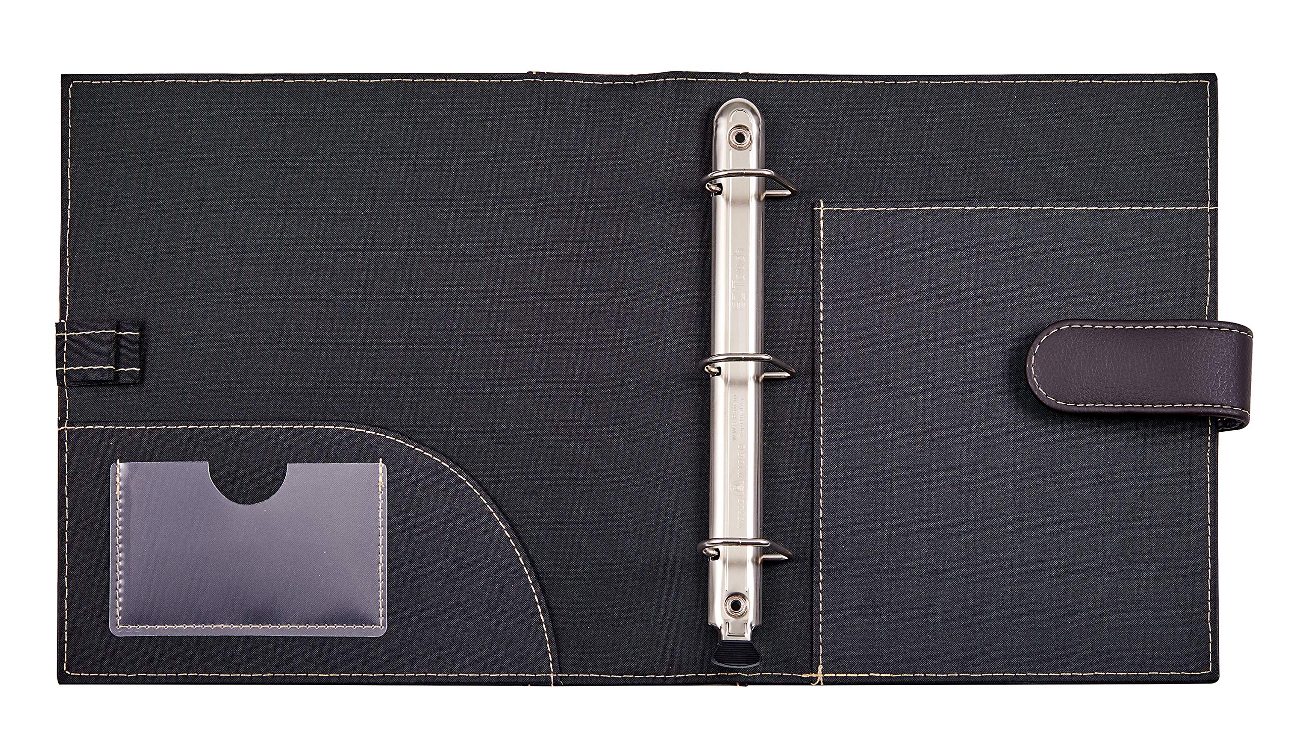 It's Academic Mini Executive Leather Portfolio Folder, 1" Ring Binder and 250-Sheet Capacity, Note Pads, and 5.5" x 8.5" Documents, 2 Pen Loops, Dark Brown Faux Leather (98295