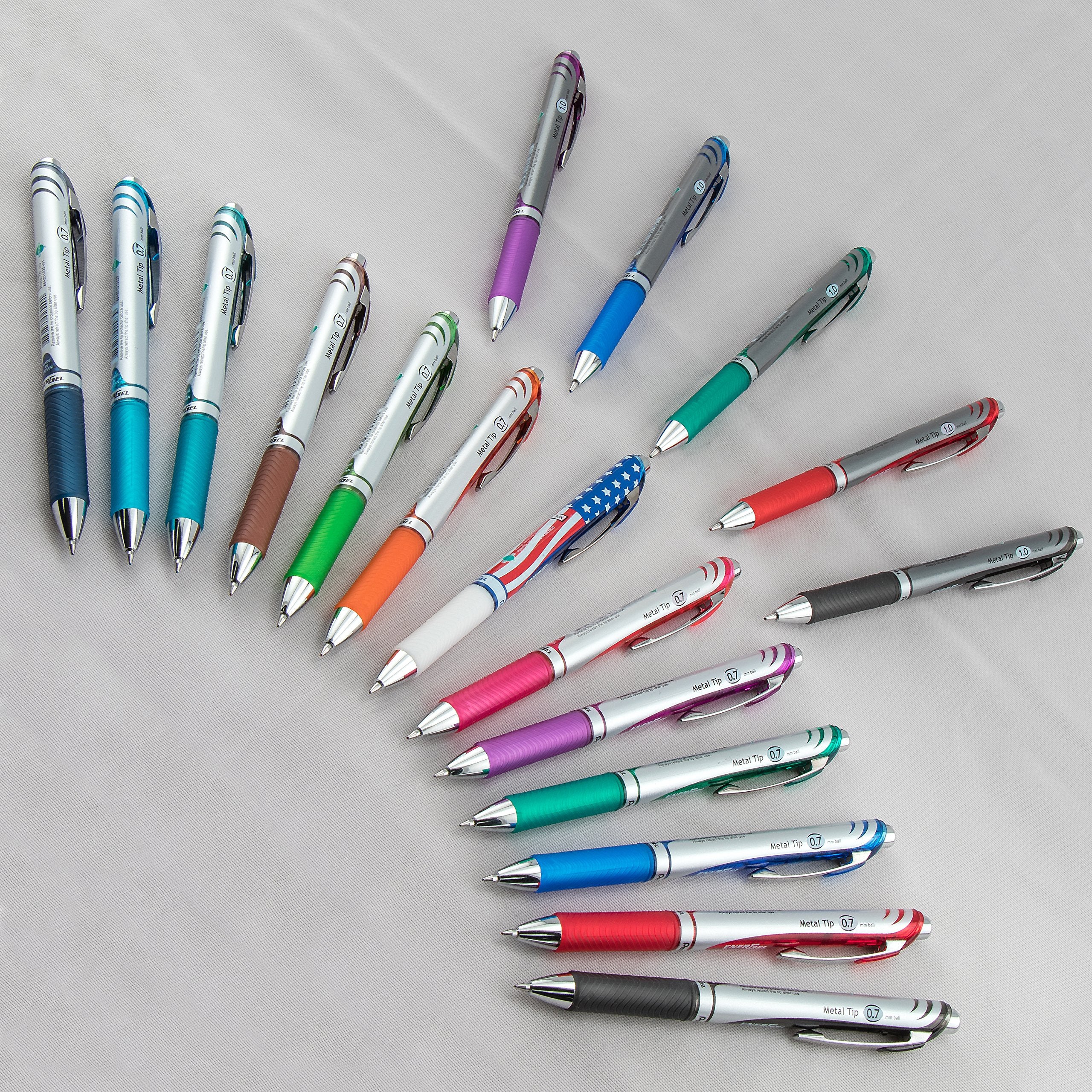 Pentel Energel RTX Retractable Liquid Gel Pen, Bold Line, Metal Tip, Blue Ink Pack of 2 (BL80BP2C)