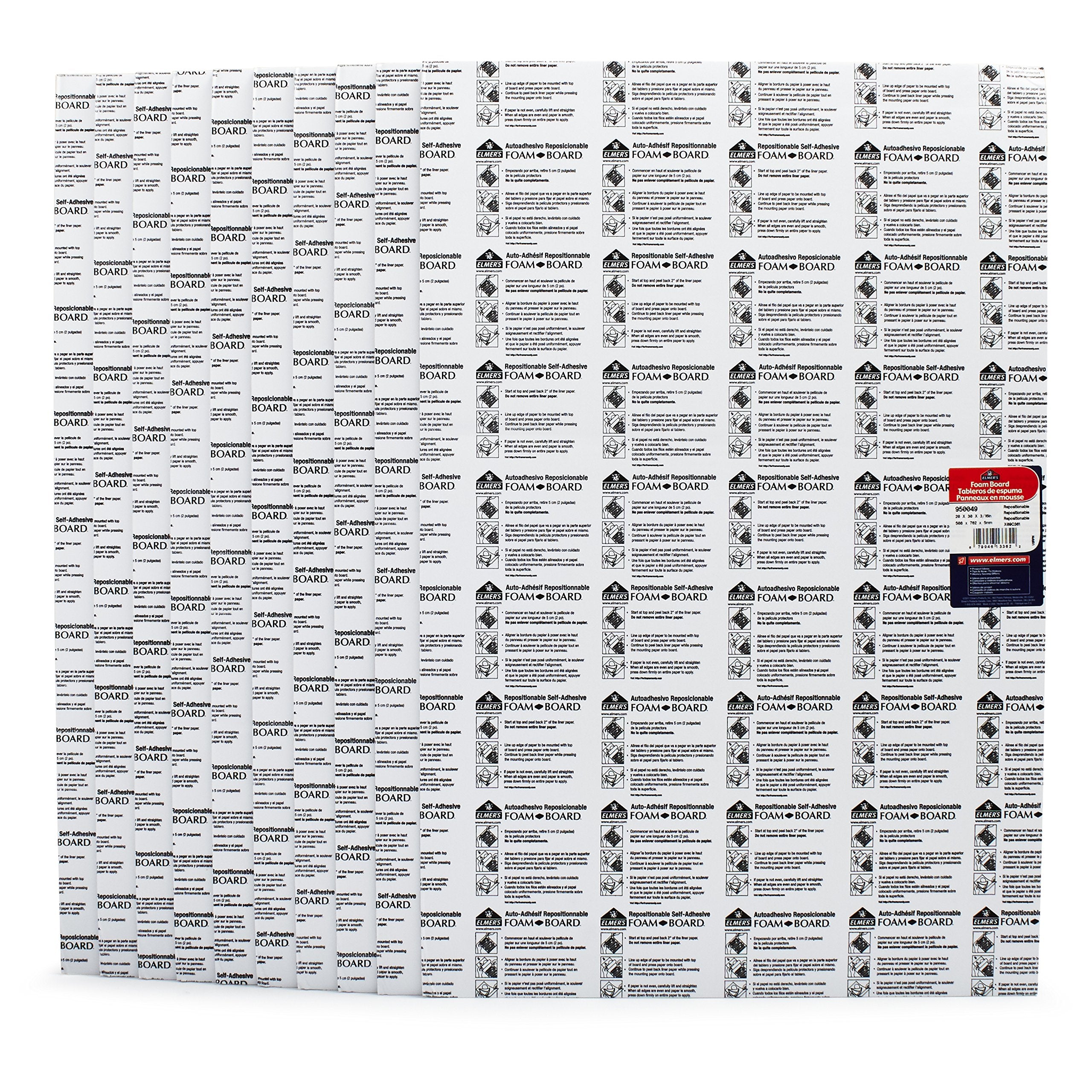 Elmer's Foam Board, Self-Adhesive, White, (Pack of 1)