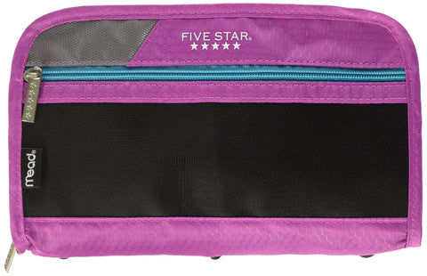 Five Star Xpanz Carrying Case (Pouch) for Pencil, Pen, Supplies - Assorted Colors- Puncture Resistant