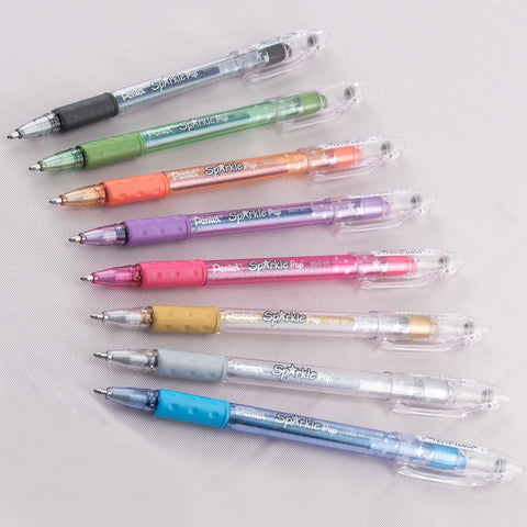Pentel Sparkle Pop Metallic Gel Pen, (1.0mm) Bold Line, Assorted Colors, 4-Pack, Bold (K91BP4M1)